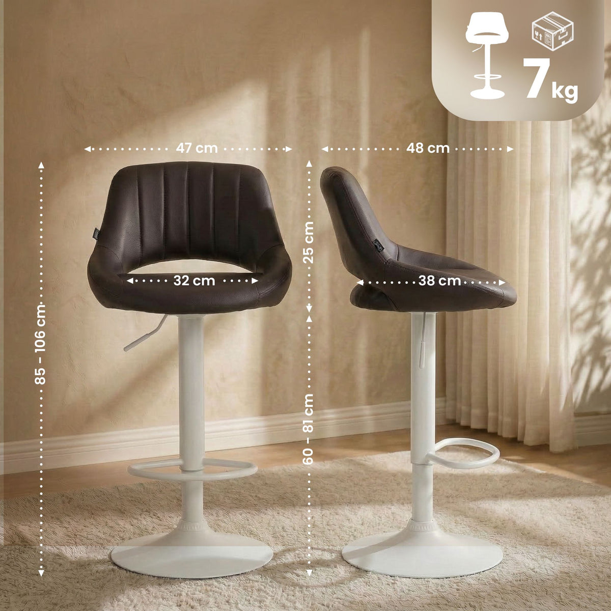 2er Set Barhocker Milet Kunstleder W – Ansicht 2