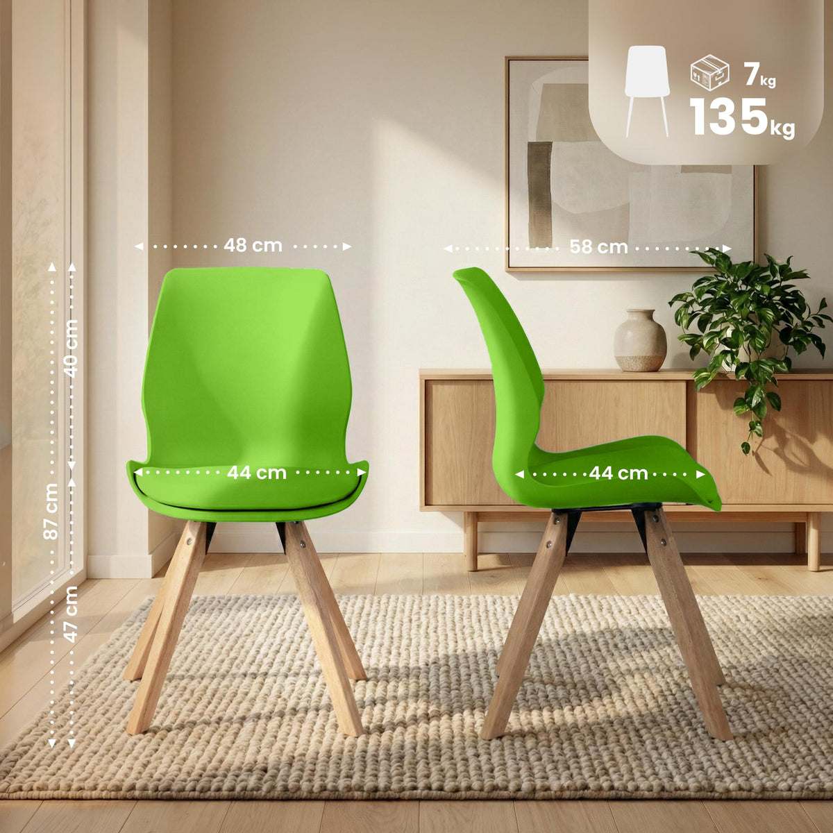 4er Set Stuhl Luna Kunststoff – Ansicht 9