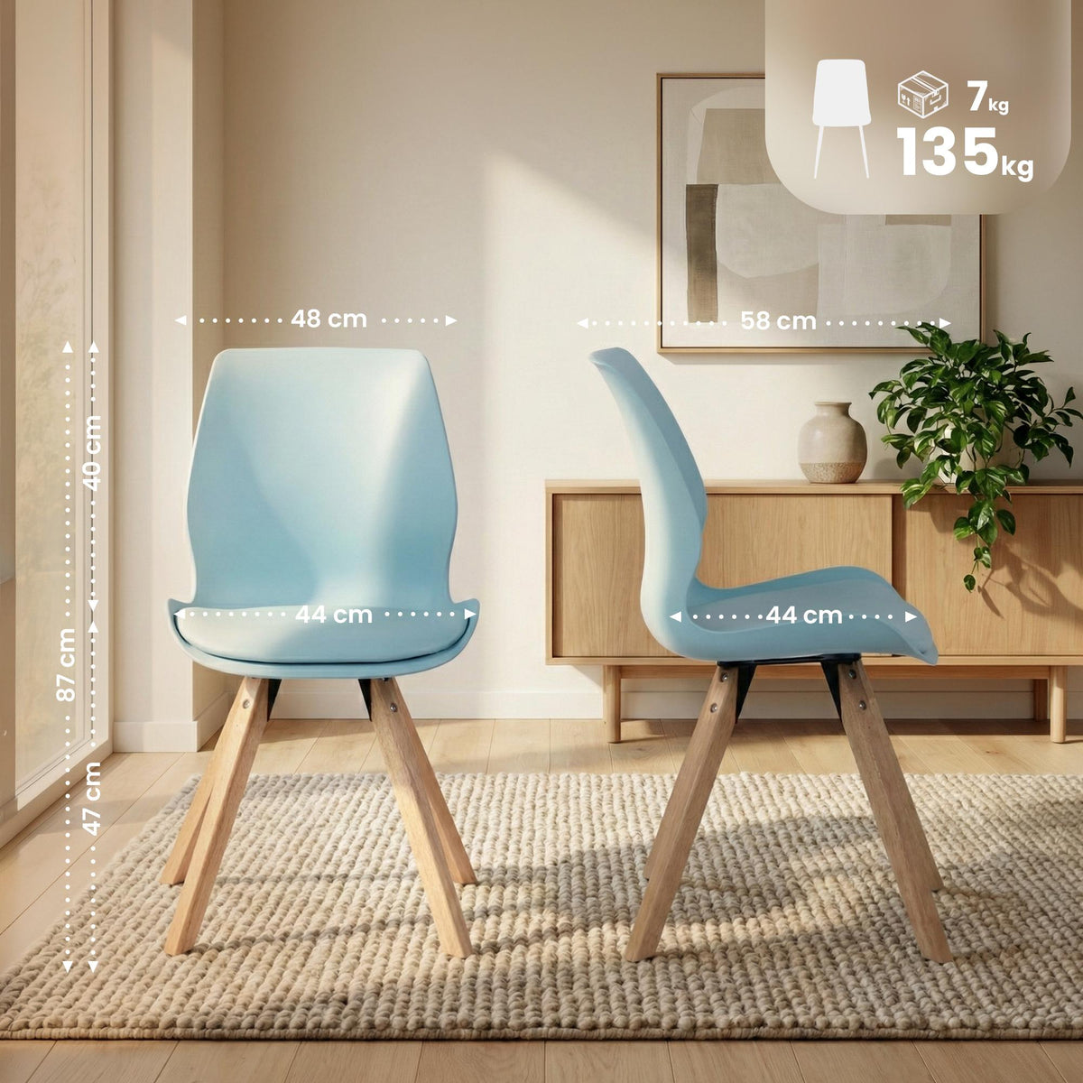 4er Set Stuhl Luna Kunststoff – Ansicht 16