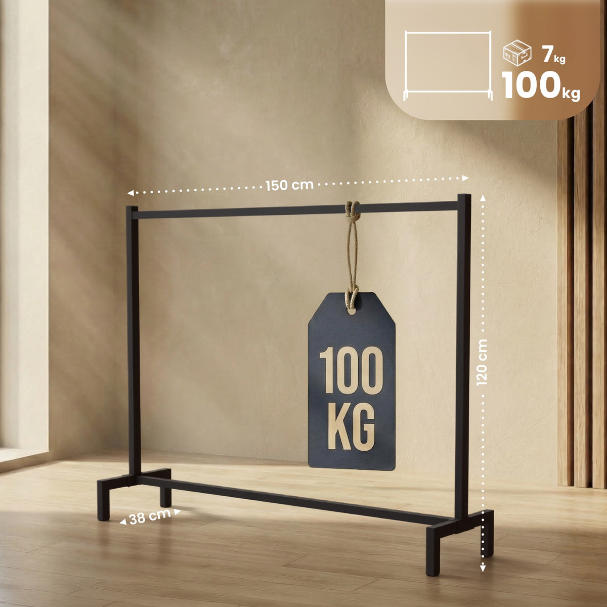 Kleiderständer Melva 150x38x120 – Ansicht 2