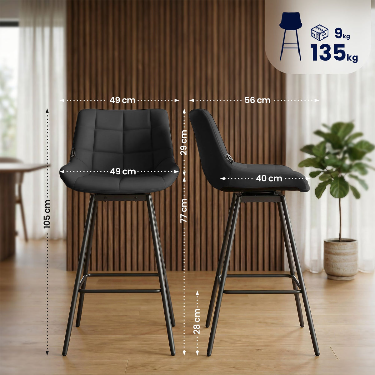 Barhocker Weston Schwenkbar Kunstleder – Ansicht 16