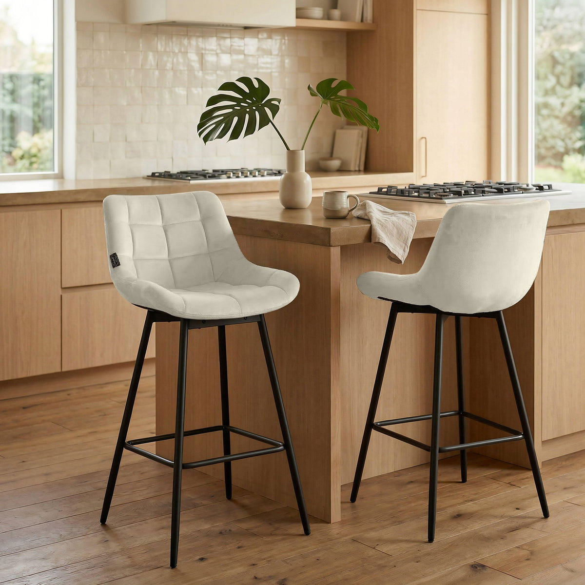 4er Set Barhocker Weston Schwenkbar Samt – Ansicht 17