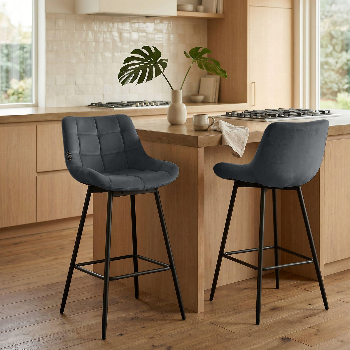 Barhocker Weston Schwenkbar Samt – Ansicht 3