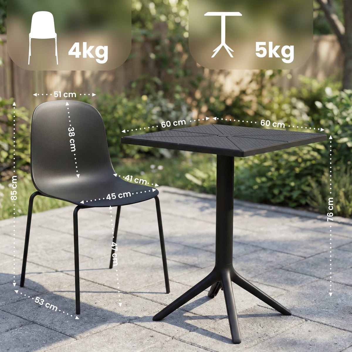 Gartenmöbel-Set Nerra mit 4 Stühlen – Ansicht 9