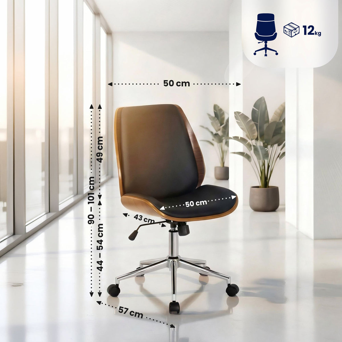 Bürostuhl Mitch chrom – Ansicht 2