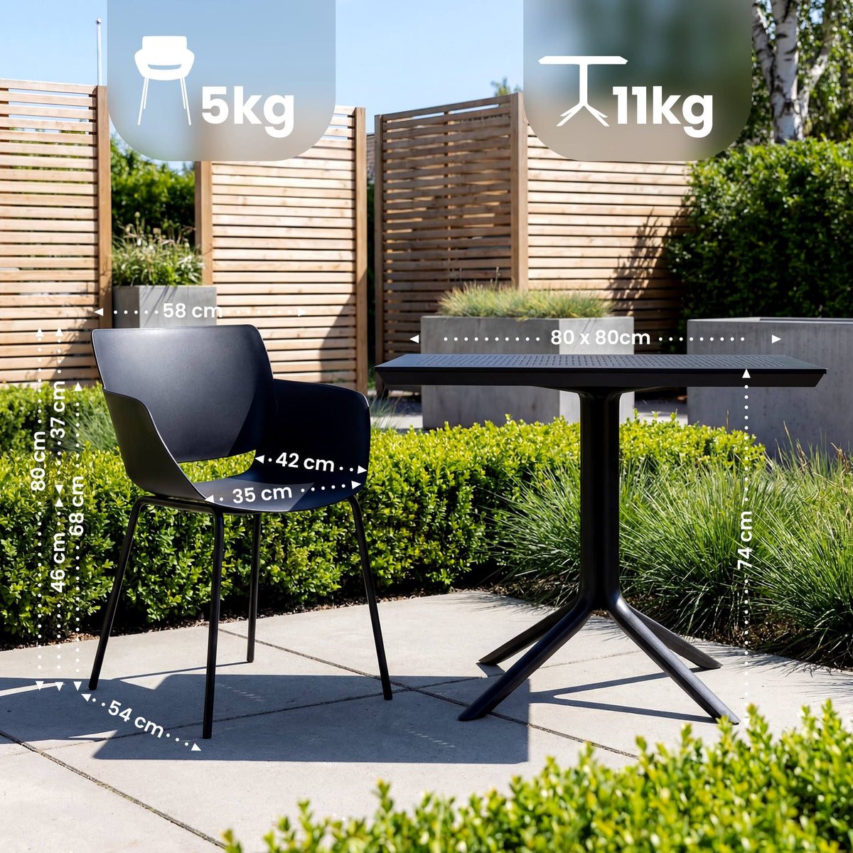 Gartenmöbel-Set Lirra mit 4 Stühlen – Ansicht 9