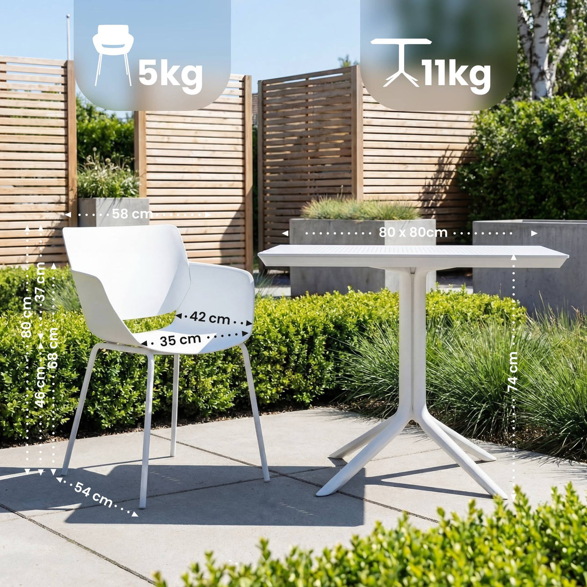 Gartenmöbel-Set Lirra mit 4 Stühlen – Ansicht 2