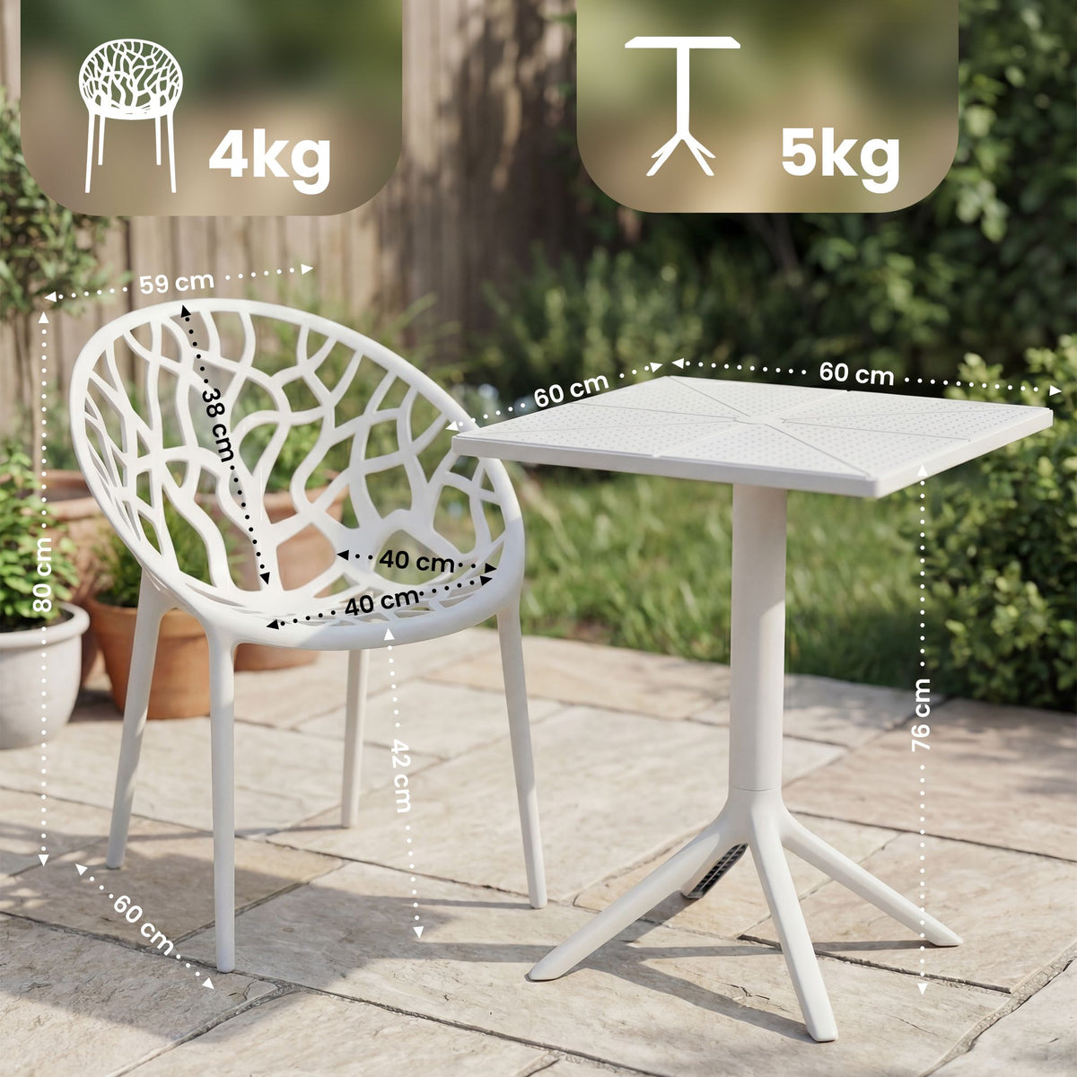 Gartenmöbel-Set Neriva mit 4 Stühlen – Ansicht 2