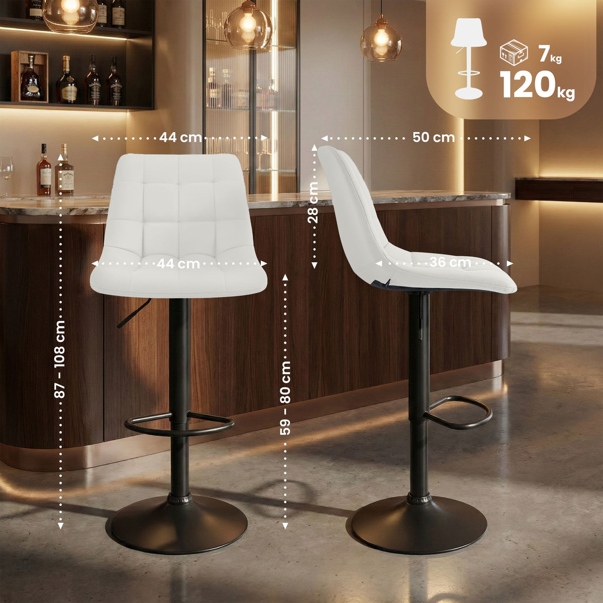 2er Set Barhocker Mapun Kunstleder – Ansicht 2
