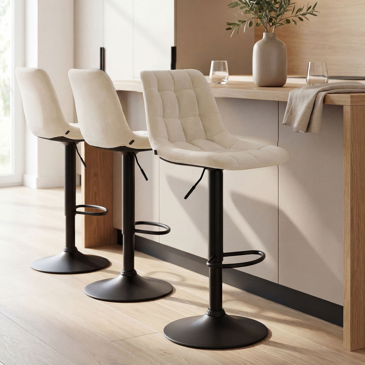 2er Set Barhocker Mapun Samt – Ansicht 3
