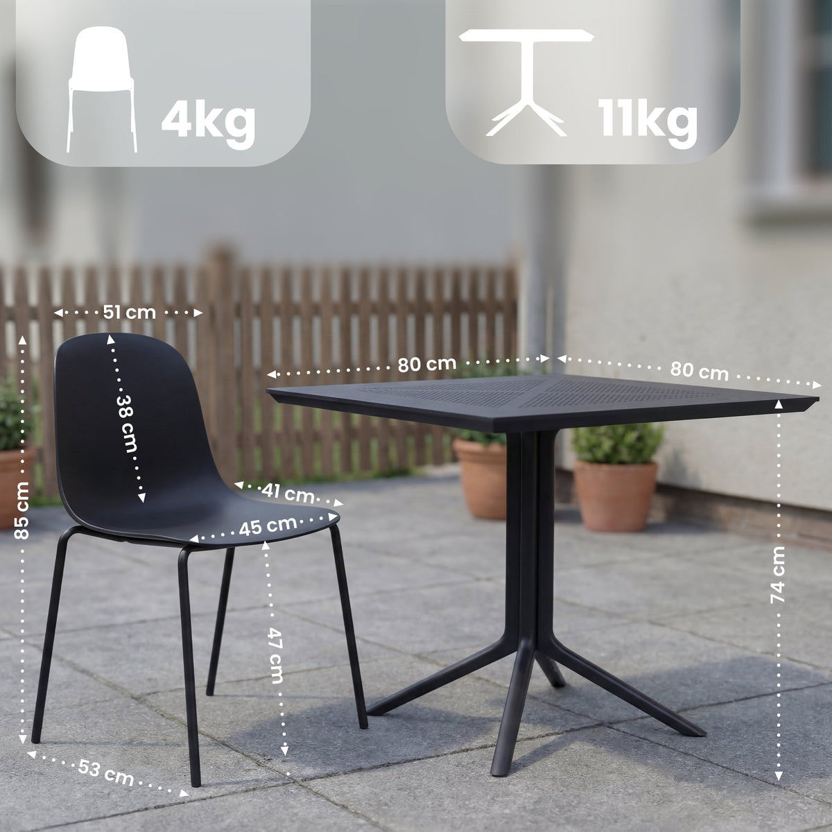 Gartenmöbel-Set Zeron mit 2 Stühlen – Ansicht 9