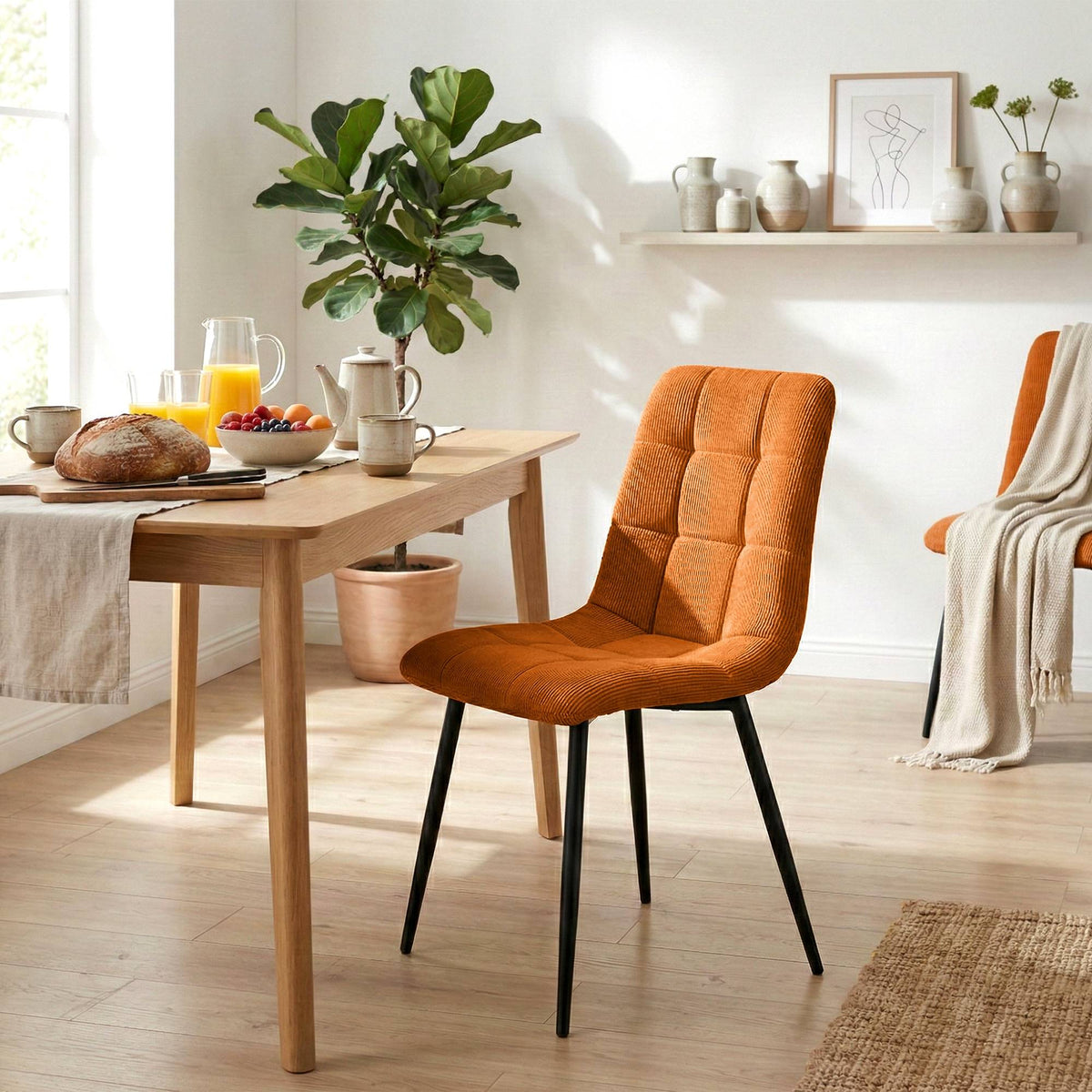2er Set Esszimmerstuhl Antibes Cord – Ansicht 17