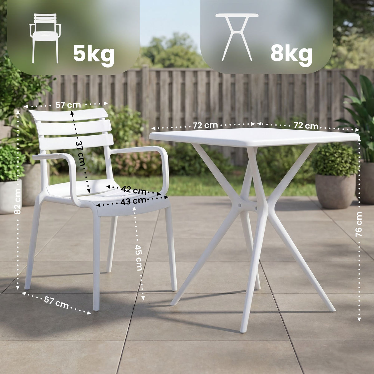 Gartenmöbel-Set Avena mit 4 Stühlen – Ansicht 9