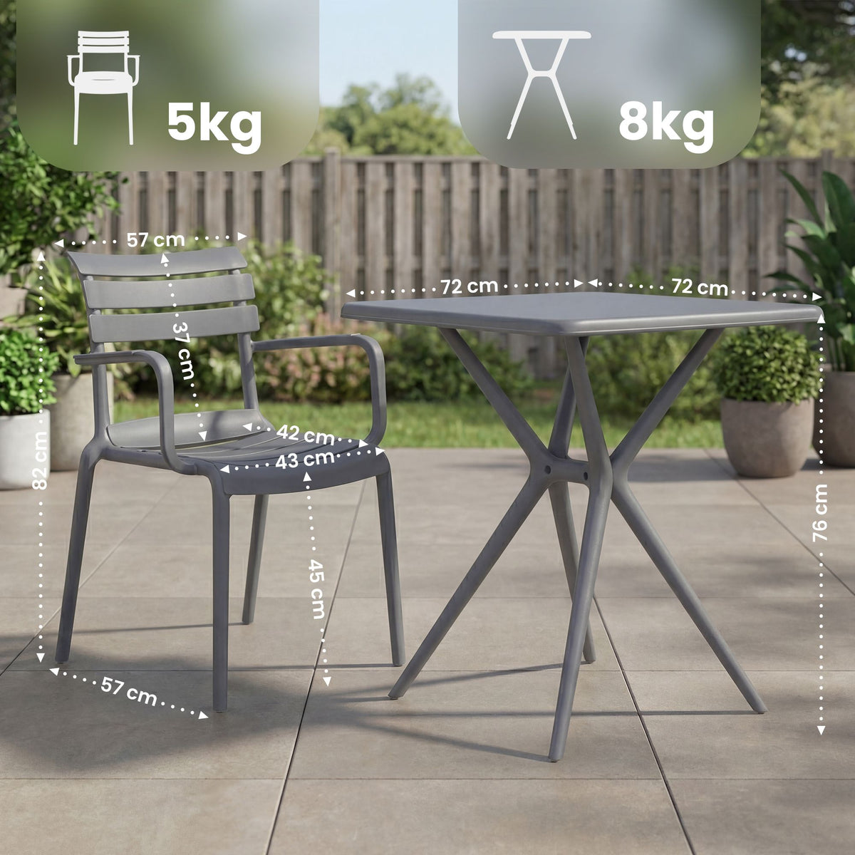 Gartenmöbel-Set Avena mit 4 Stühlen – Ansicht 16