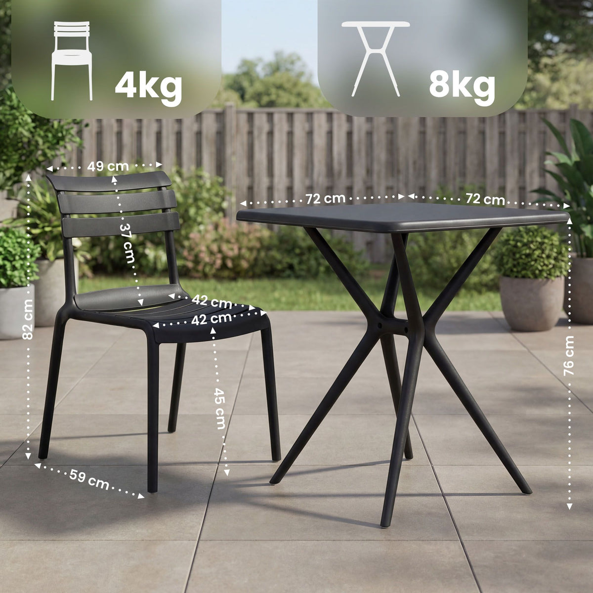 Gartenmöbel-Set Vela mit 2 Stühlen – Ansicht 2
