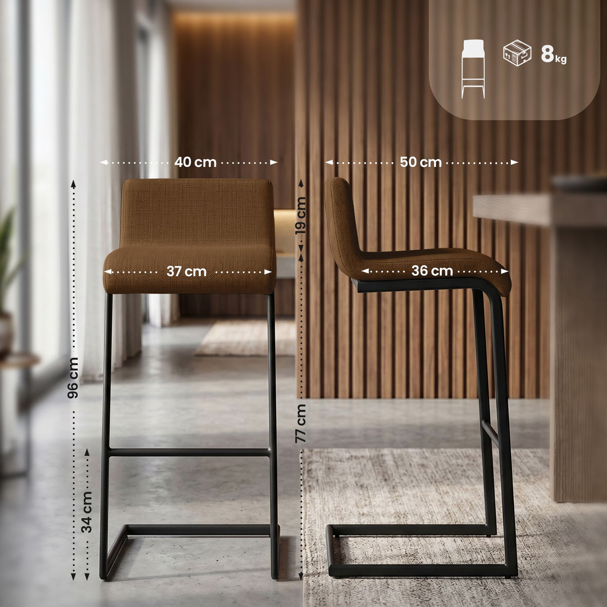 2er Set Barhocker Newport B Stoff – Ansicht 16