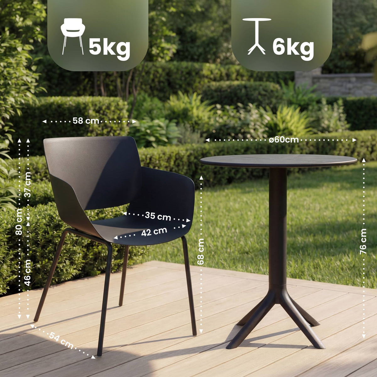 Gartenmöbel-Set Siora mit 2 Stühlen – Ansicht 9