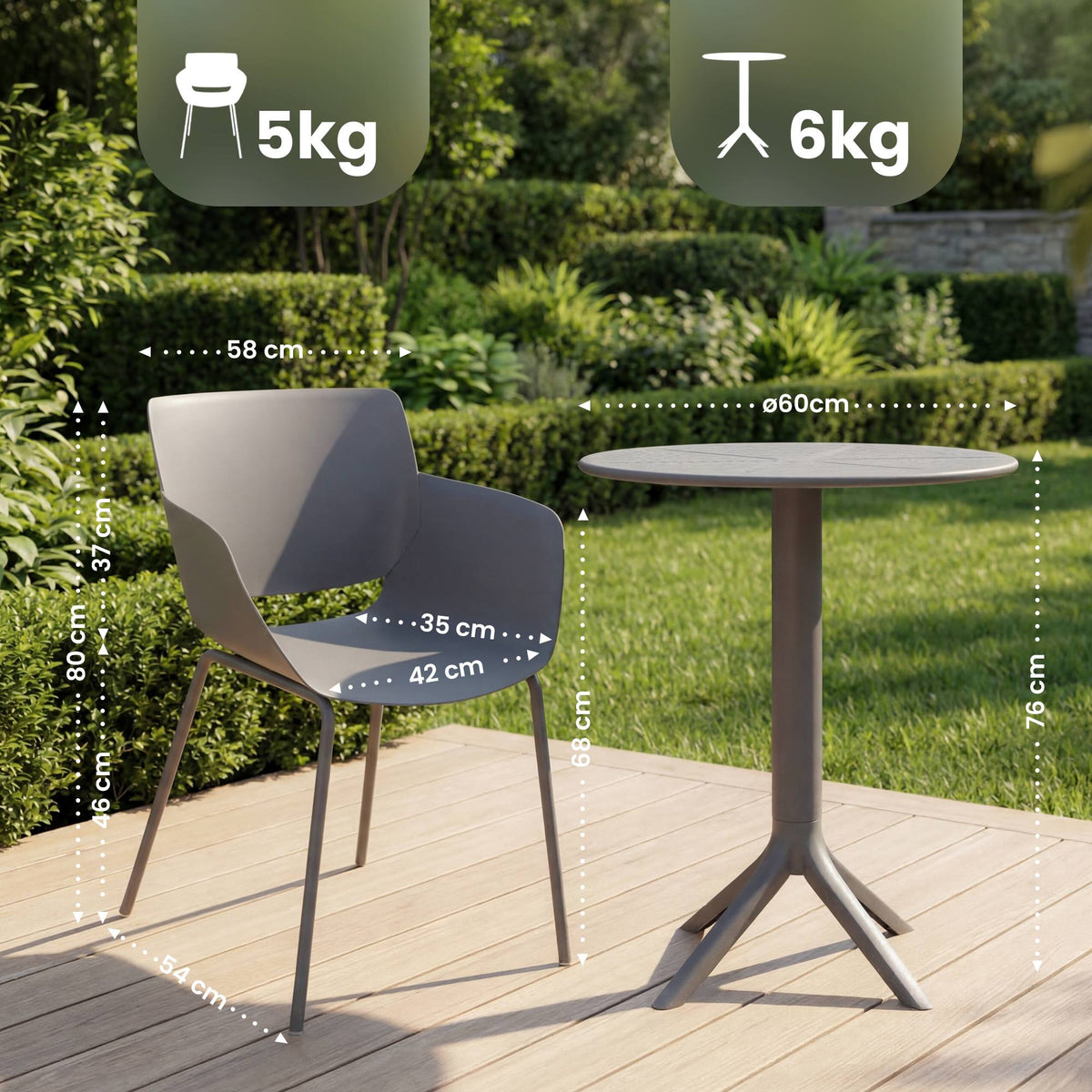 Gartenmöbel-Set Siora mit 2 Stühlen – Ansicht 2