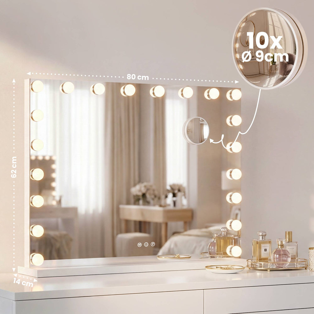 Schminkspiegel Norlina mit Bluetooth – Ansicht 3