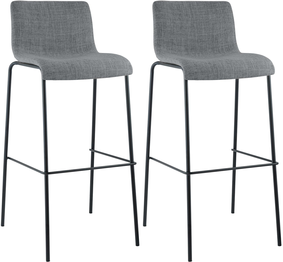 2er Set Barhocker Hoover Stoff 4-Fuß Gestell schwarz – Ansicht 8
