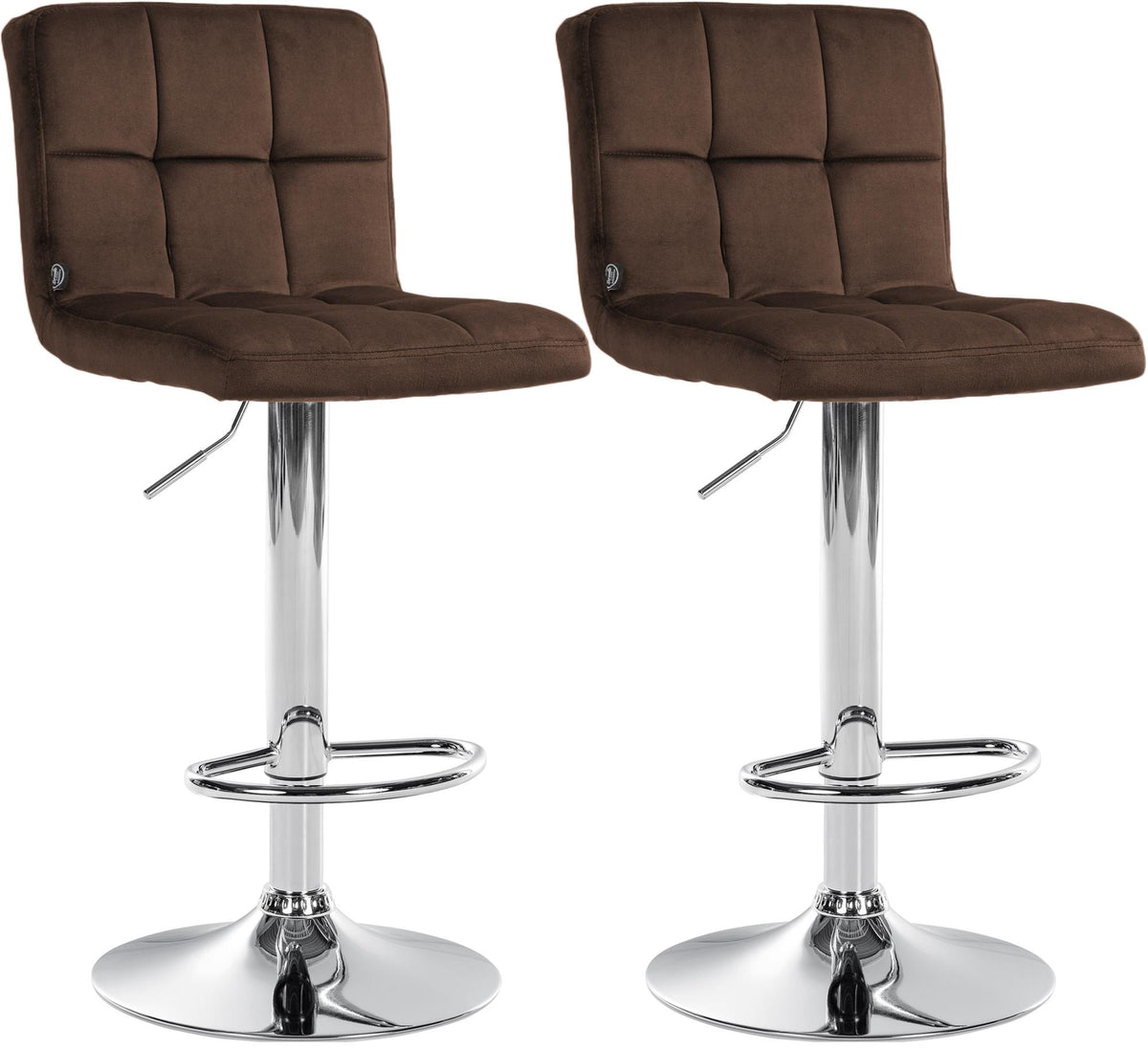 2er Set Barhocker Peru Samt chrom