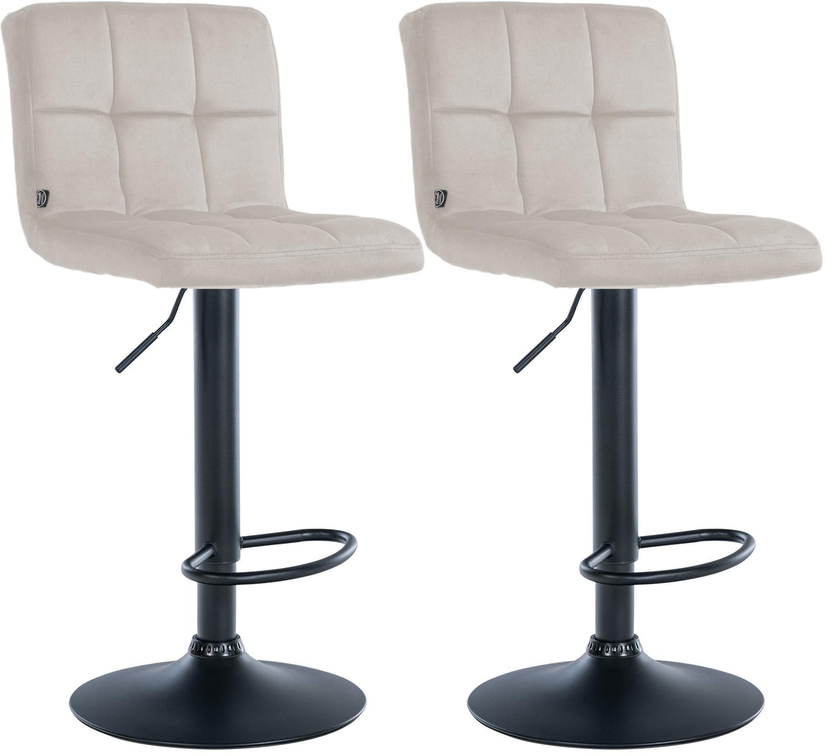 2er Set Barhocker Peru Samt schwarz – Ansicht 8
