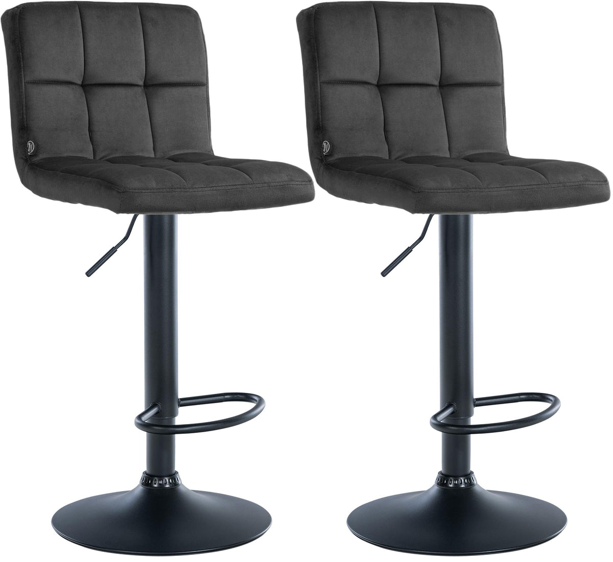2er Set Barhocker Peru Samt schwarz – Ansicht 15