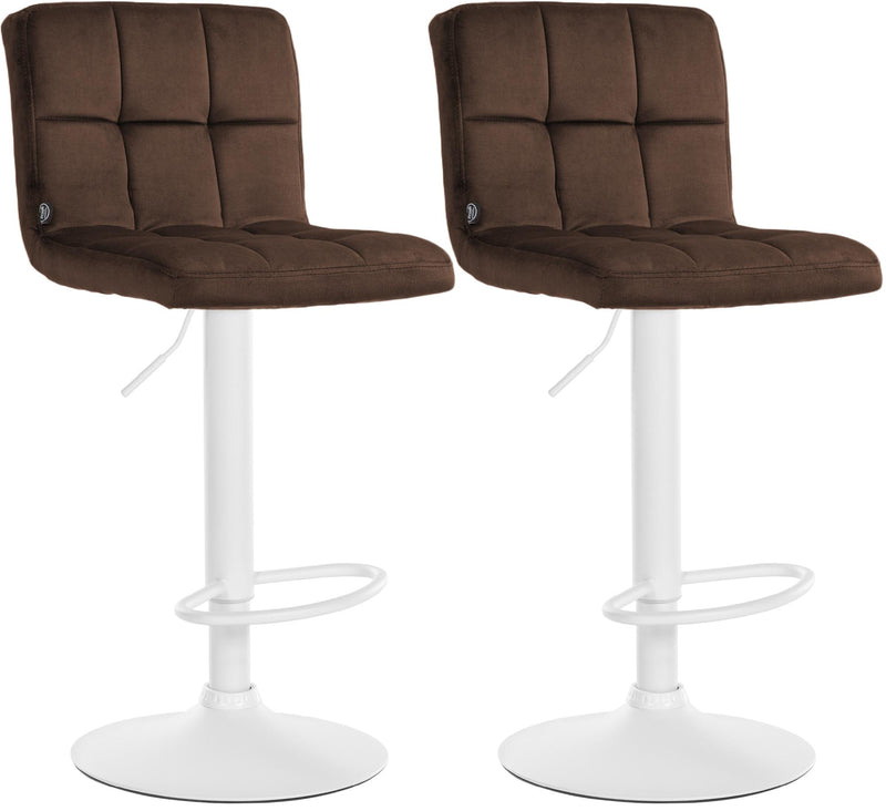 2er Set Barhocker Peru Samt weiß