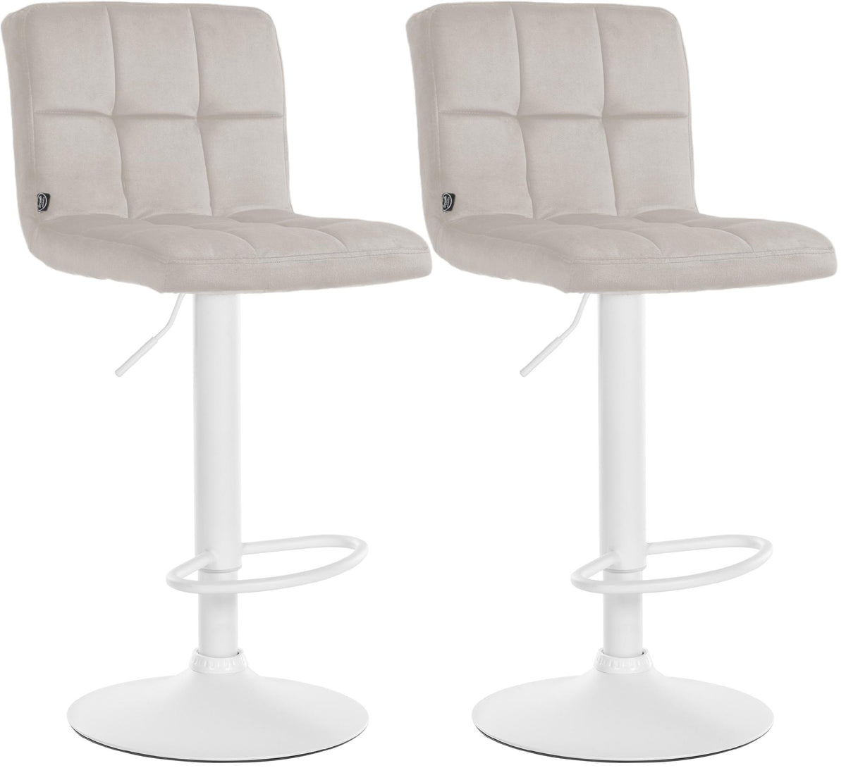 2er Set Barhocker Peru Samt weiß – Ansicht 8