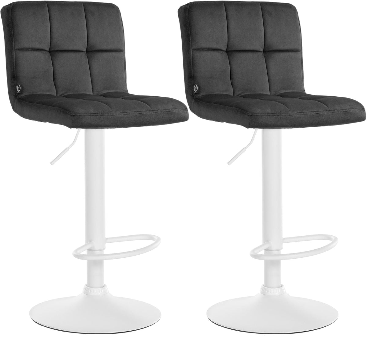 2er Set Barhocker Peru Samt weiß – Ansicht 15