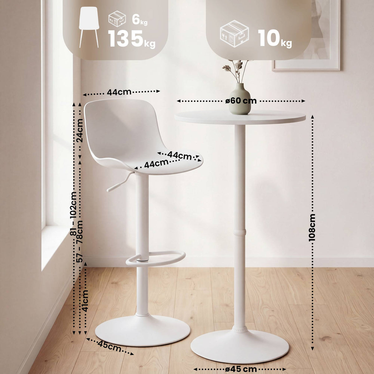 2er Bartisch Set Velor Kunststoff – Ansicht 9