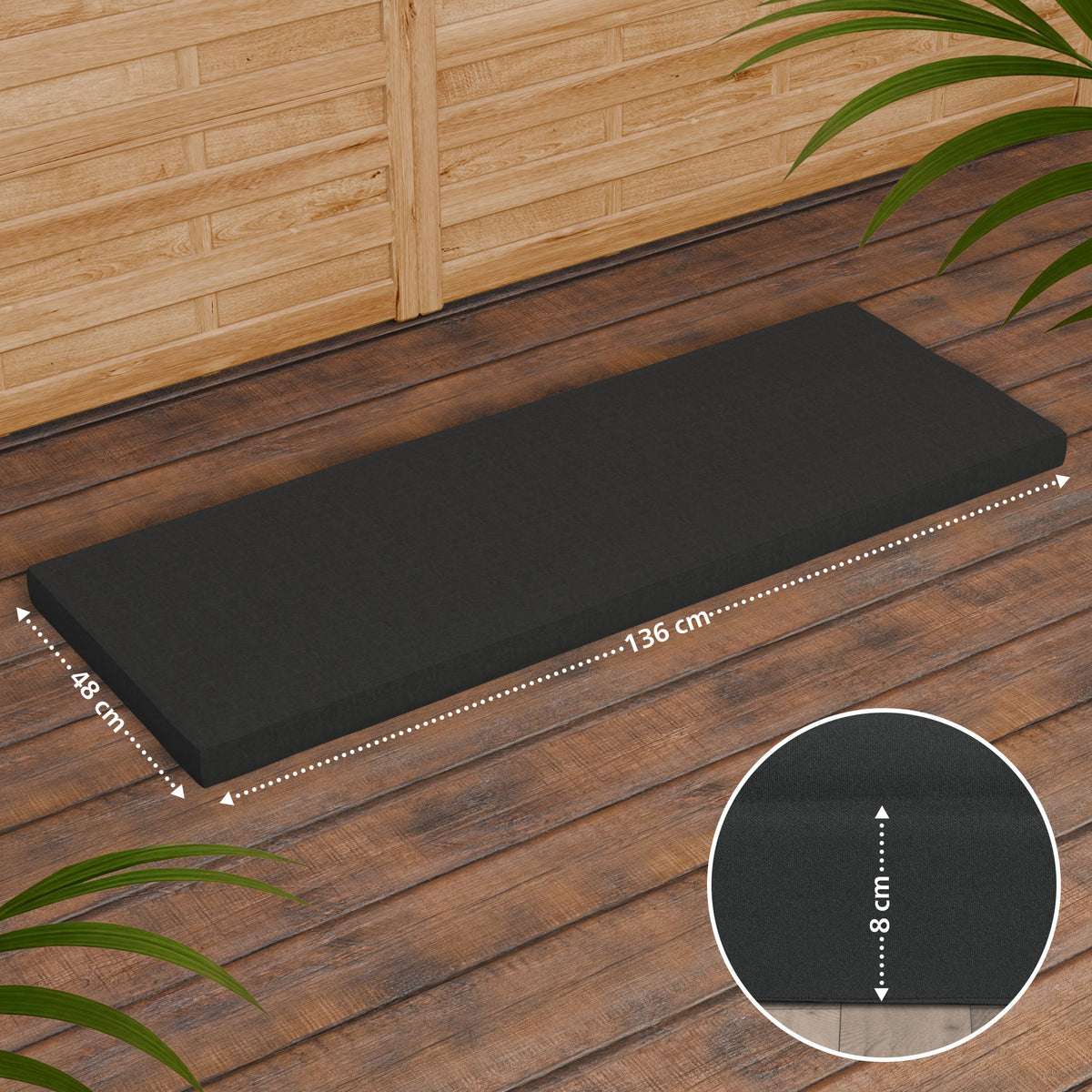 Teakbank Daxon mit Sitzkissen 150 cm – Ansicht 11