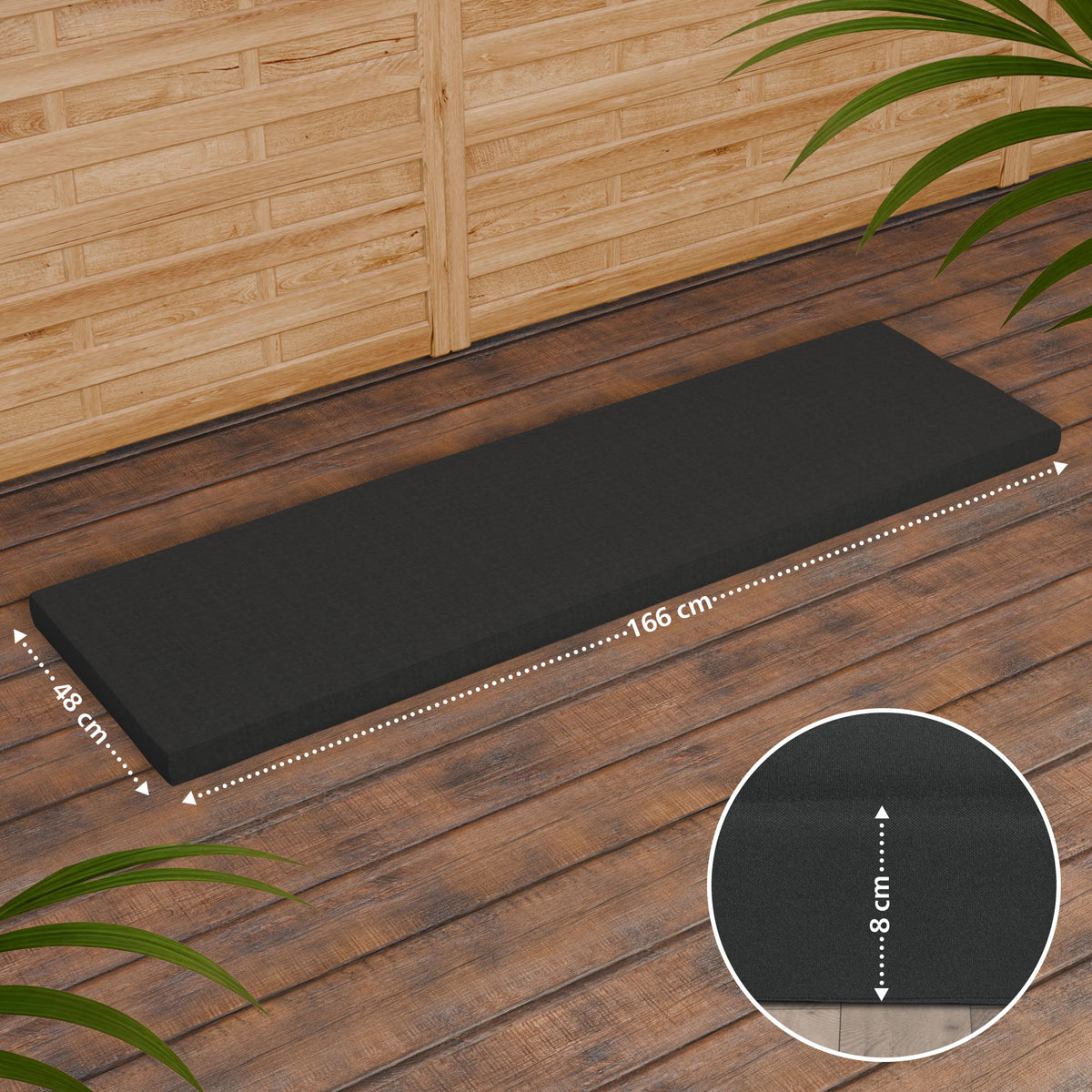Teakbank Daxon mit Sitzkissen 180 cm – Ansicht 11