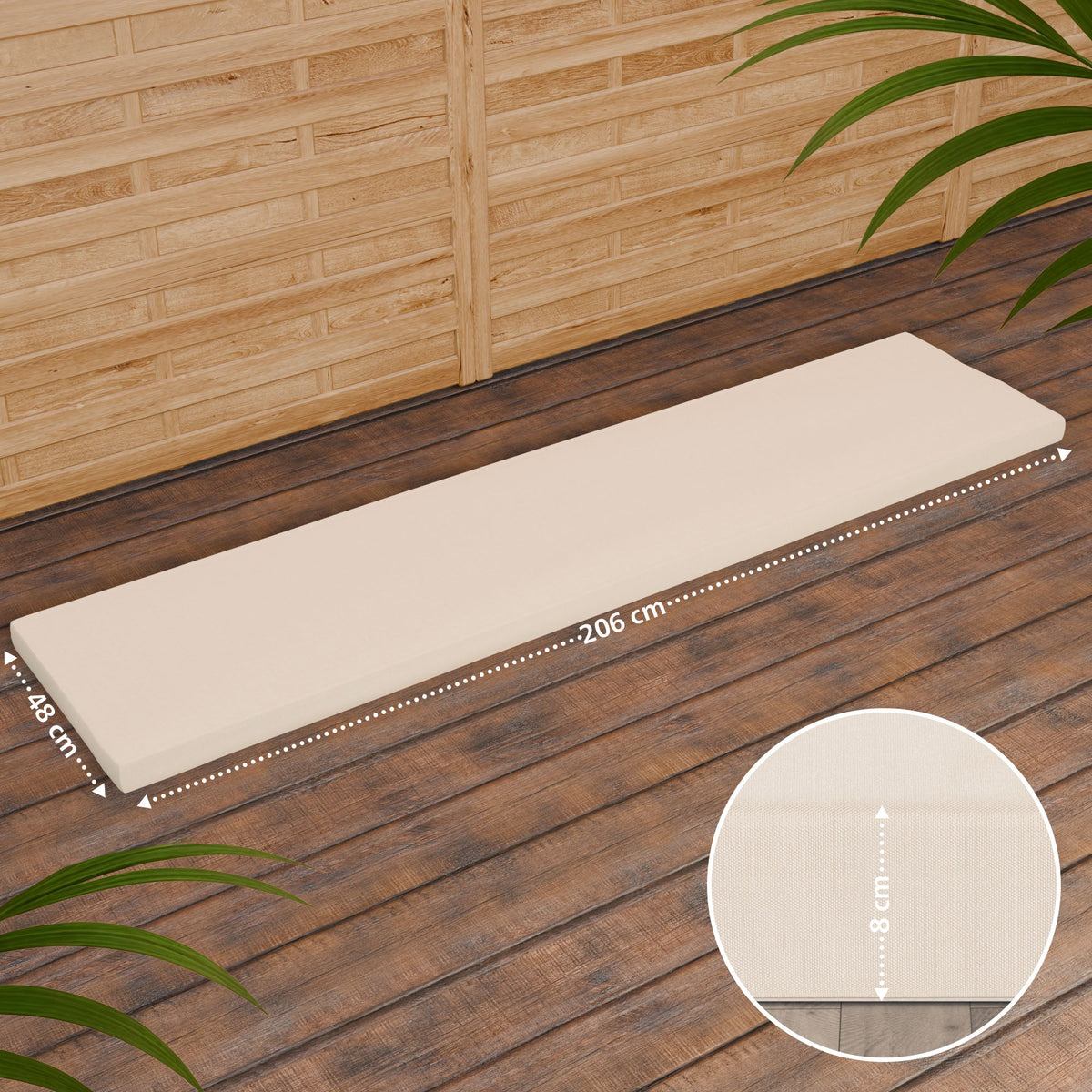 Teakbank Daxon mit Sitzkissen 220 cm – Ansicht 4