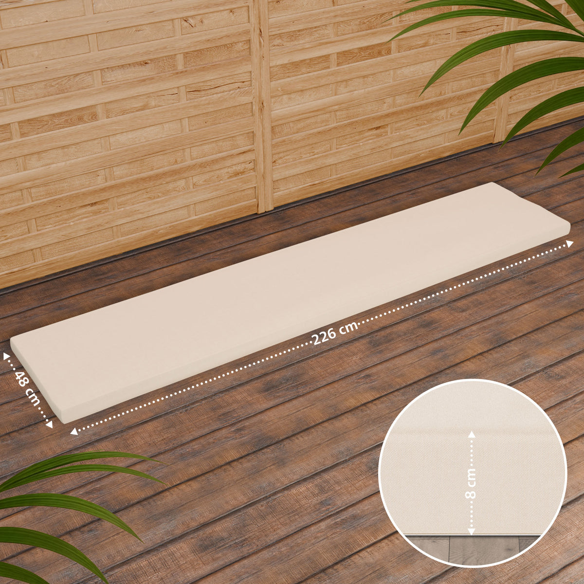 Teakbank Daxon mit Sitzkissen 240 cm – Ansicht 3
