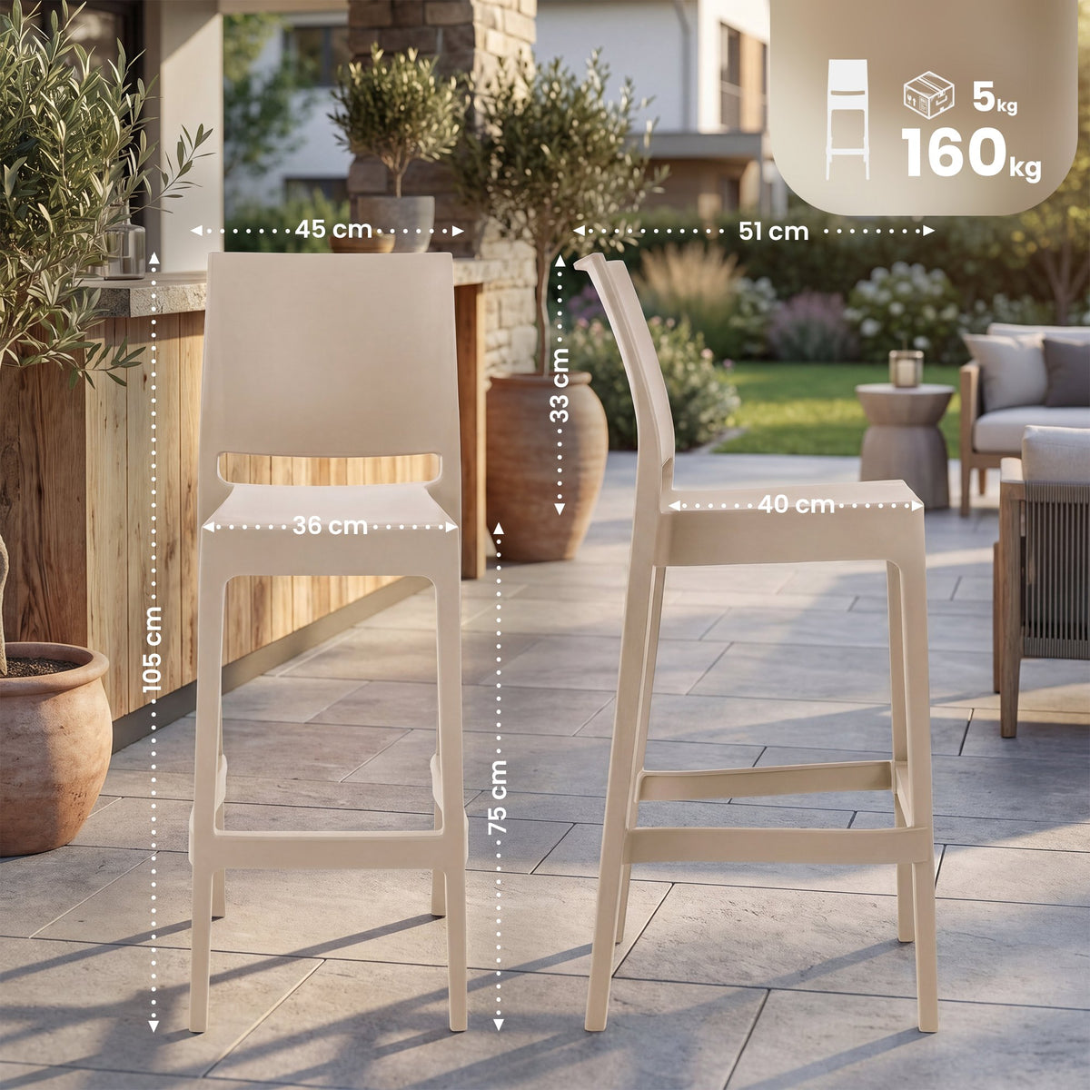 2er Set Barhocker Maya – Ansicht 12