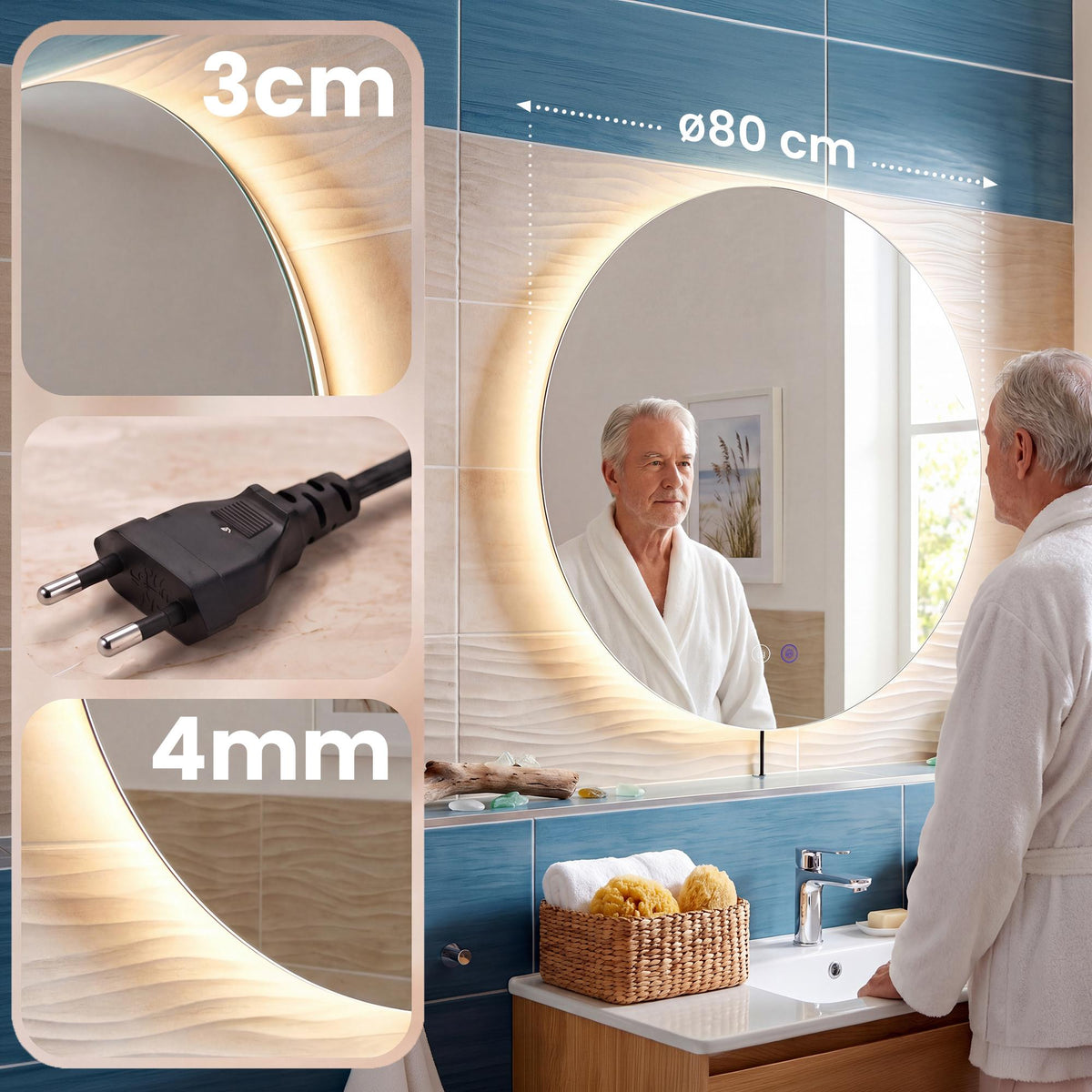 Badspiegel Vendula 80 cm – Ansicht 3