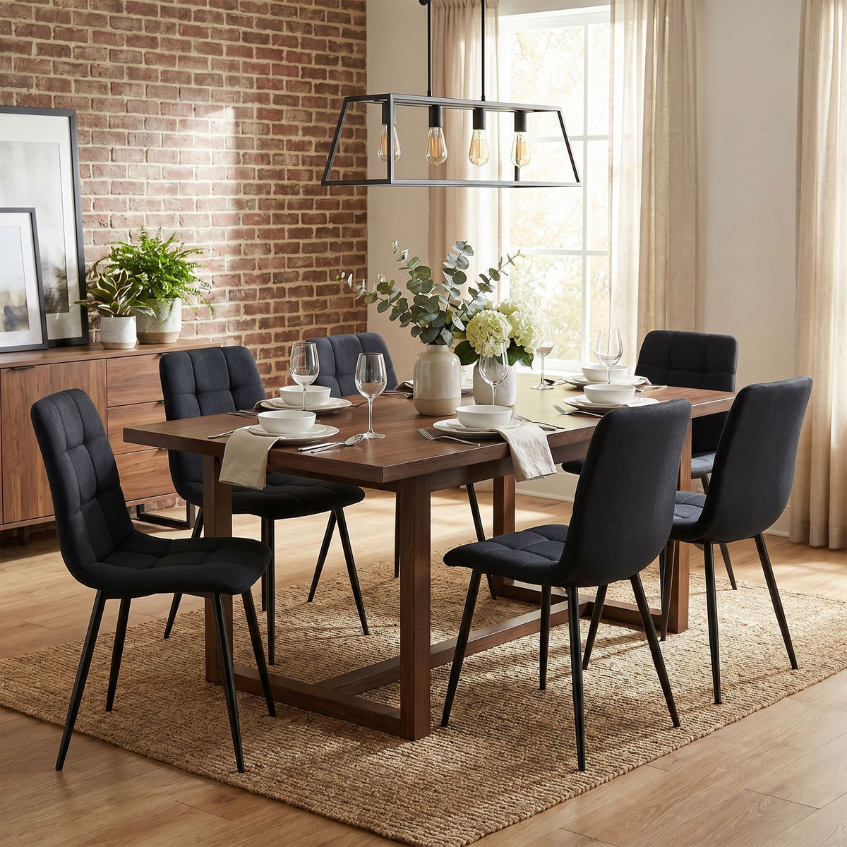4er Set Esszimmerstühle Asti Stoff – Ansicht 3