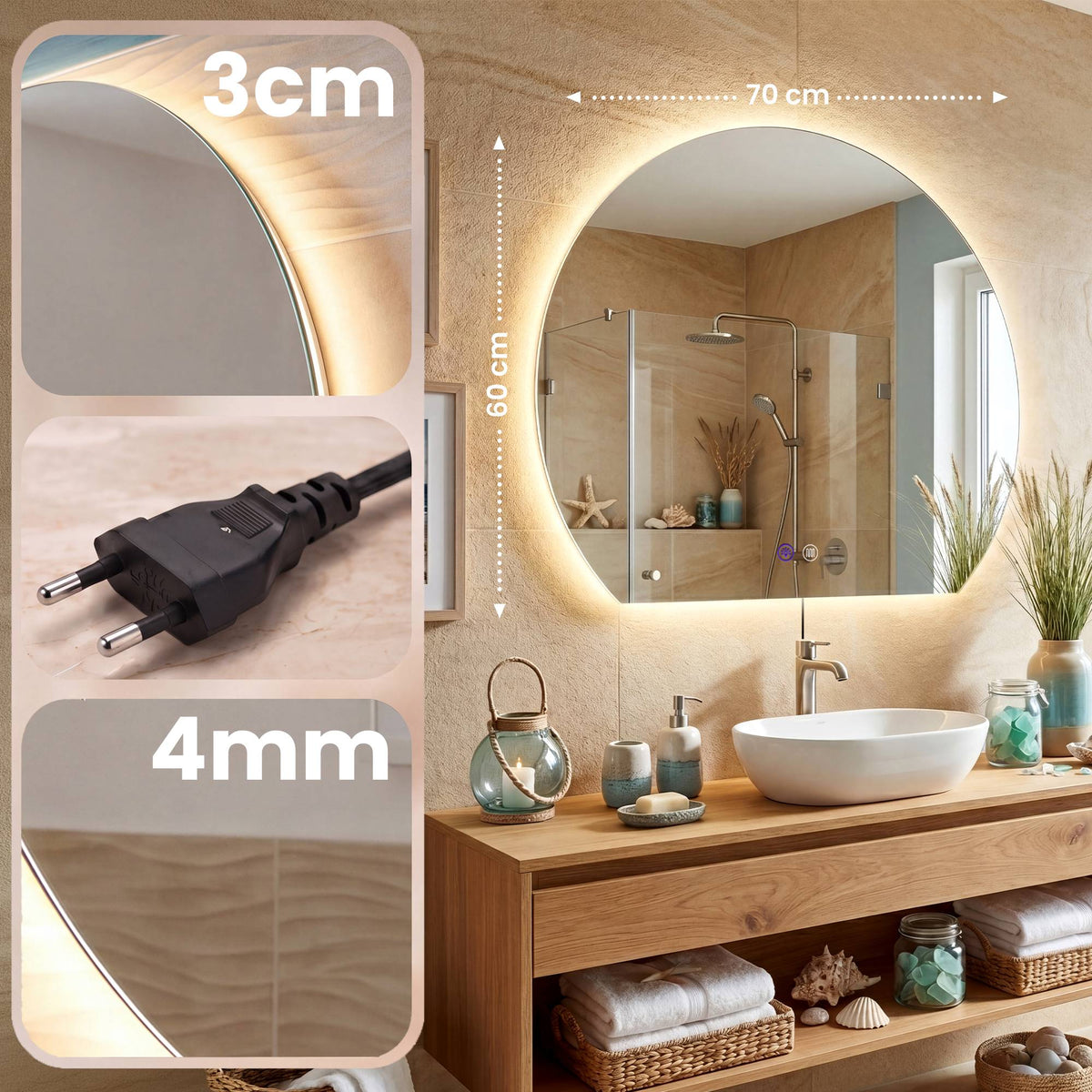 Badspiegel Baloni 70 cm – Ansicht 2