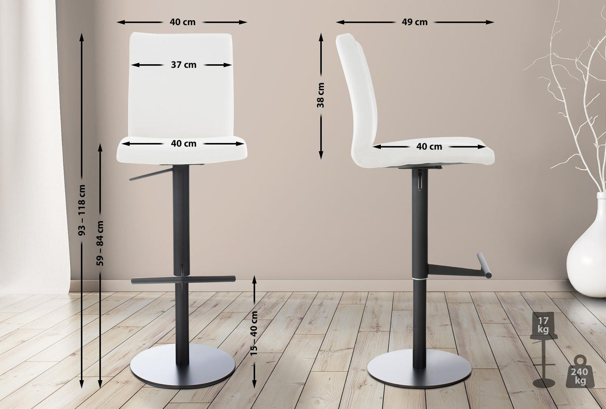 Barhocker Cadiz Stoff schwarz – Ansicht 9