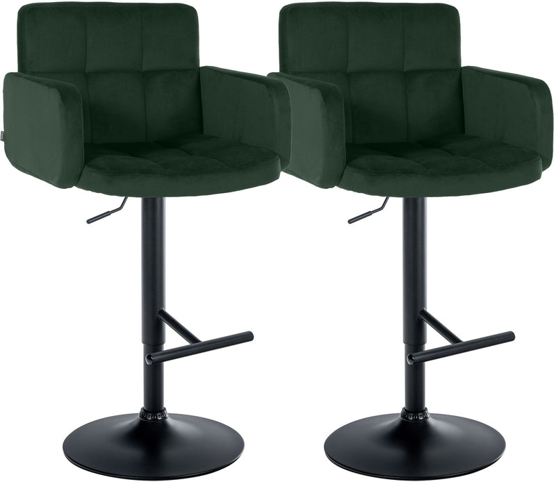 2er Set Barhocker Los Angeles Samt schwarz