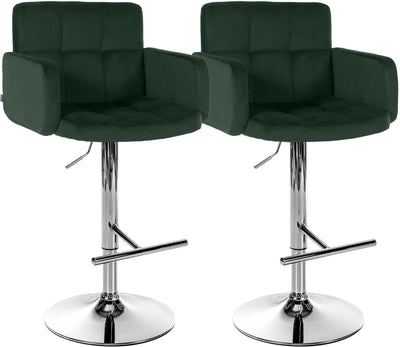 2er Set Barhocker Los Angeles Samt chrom