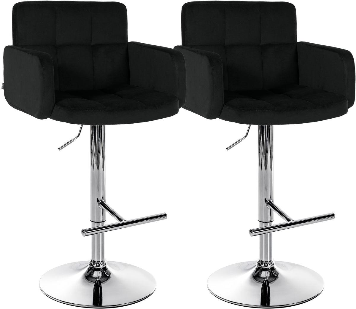 2er Set Barhocker Los Angeles Samt chrom – Ansicht 8