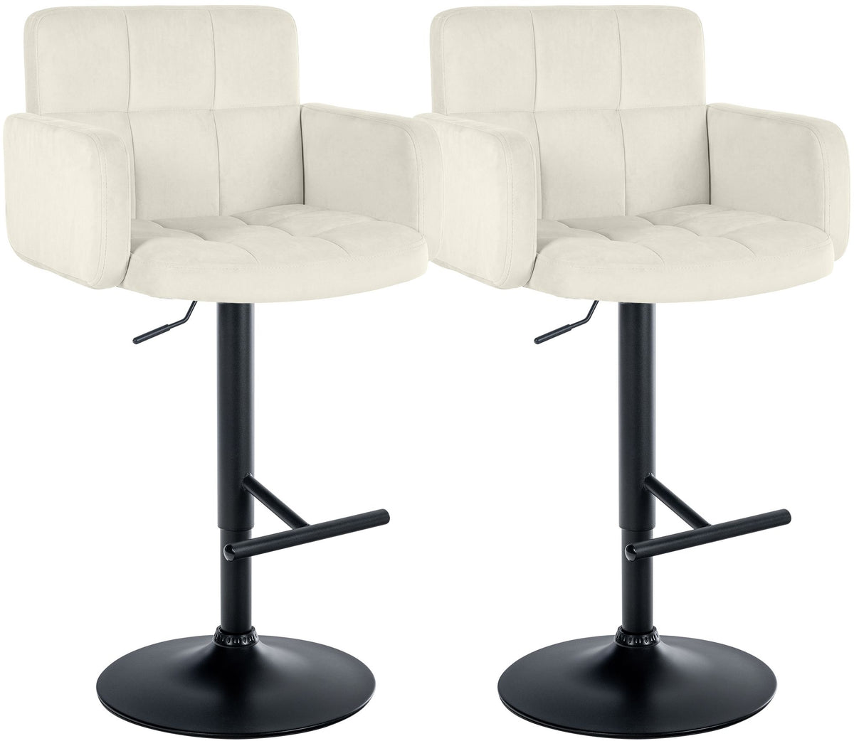 2er Set Barhocker Los Angeles Samt schwarz – Ansicht 15