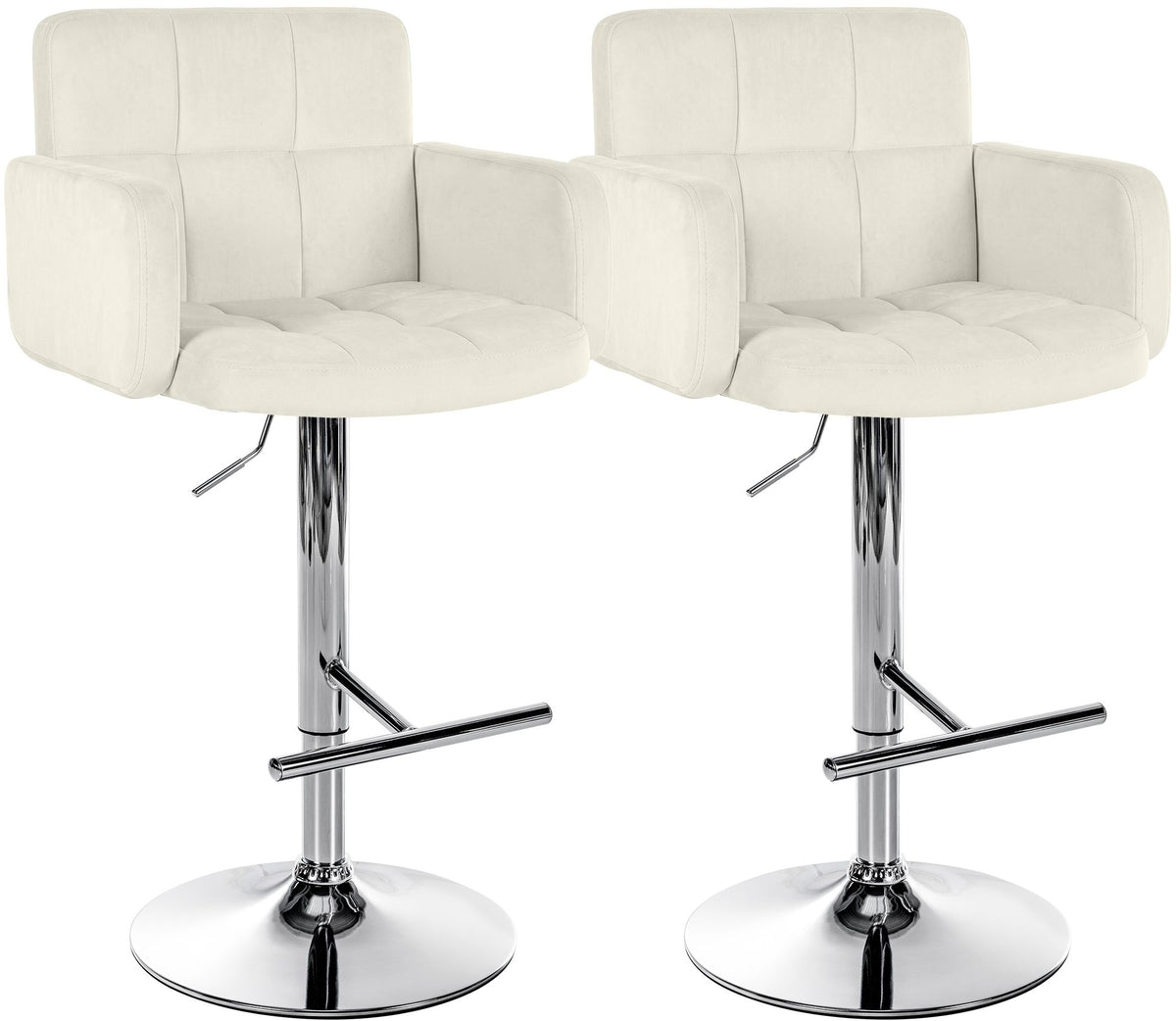 2er Set Barhocker Los Angeles Samt chrom – Ansicht 15