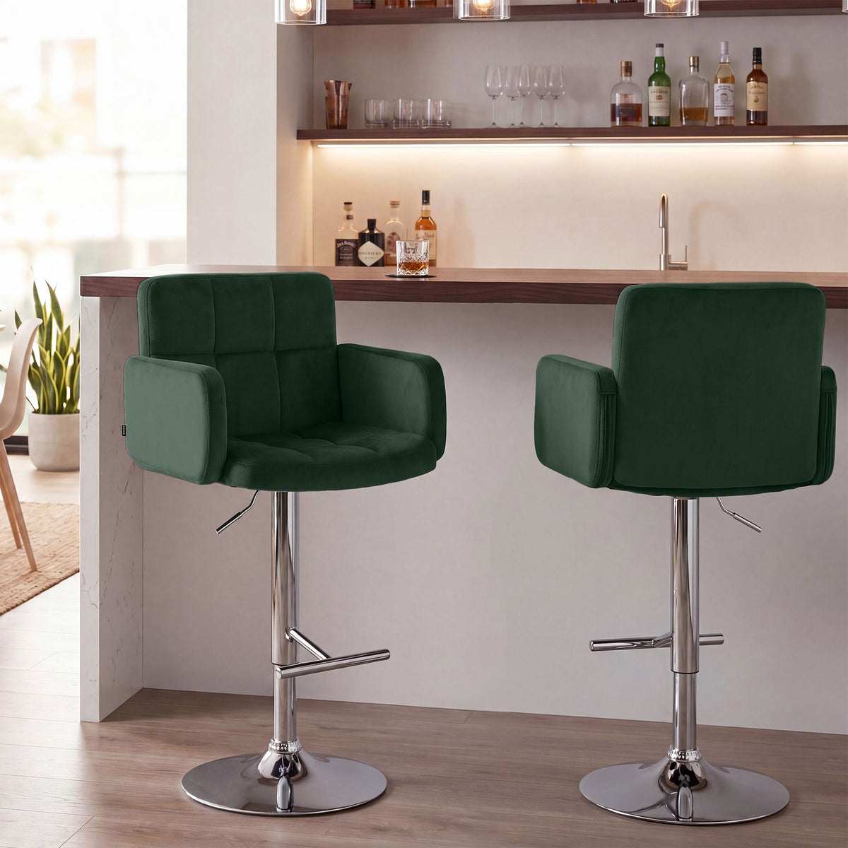 Barhocker Los Angeles Samt chrom – Ansicht 3