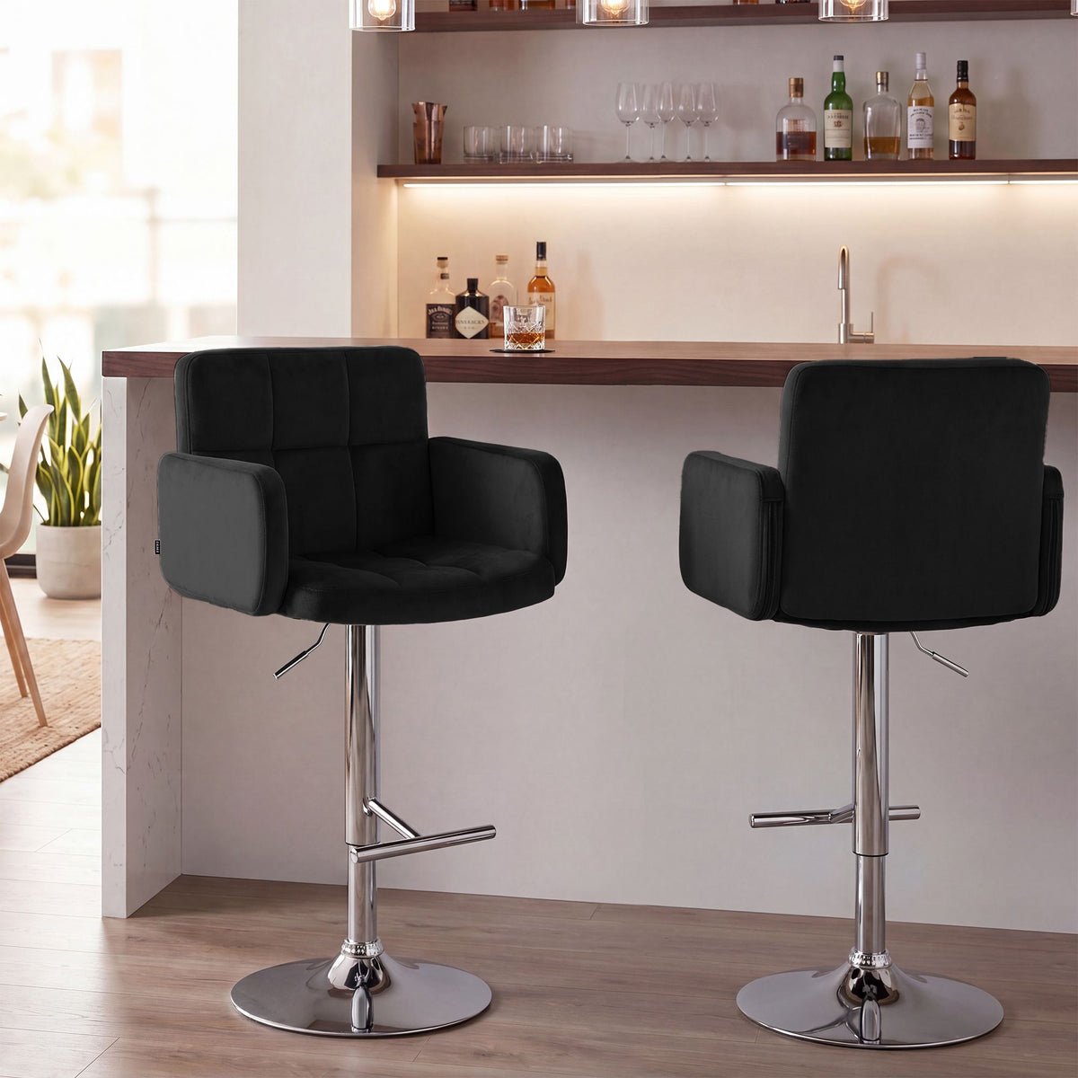 Barhocker Los Angeles Samt chrom – Ansicht 10