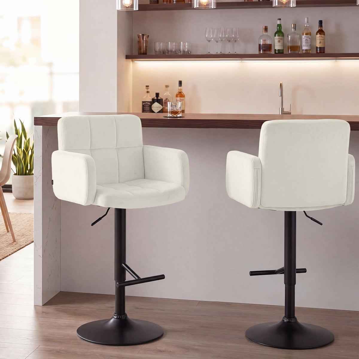 Barhocker Los Angeles Samt schwarz – Ansicht 17