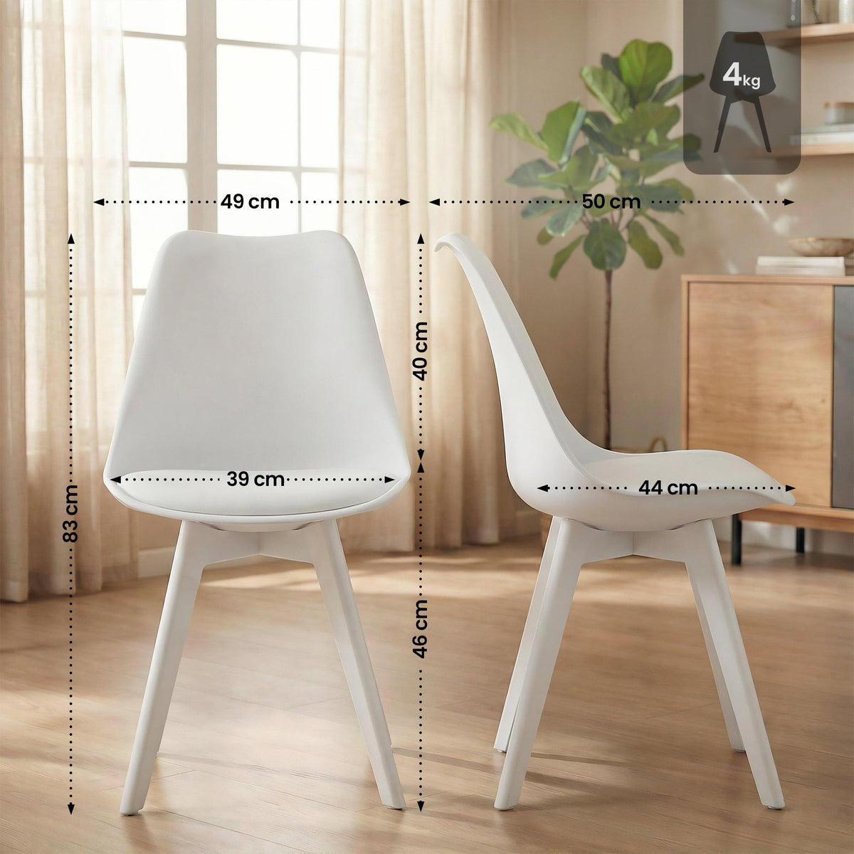 4er Set Stuhl Linares Kunststoff – Ansicht 9