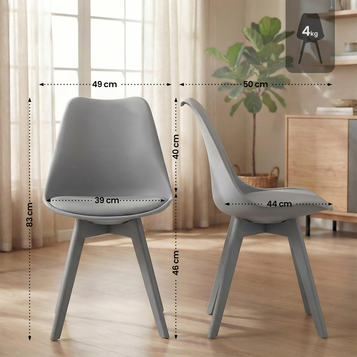 4er Set Stuhl Linares Kunststoff – Ansicht 2